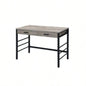 Disho Light Weathered Oak Black Writing Desk/USB