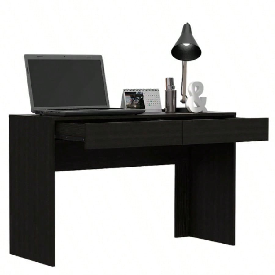 Computer Desk with Two Drawers Writing, Black