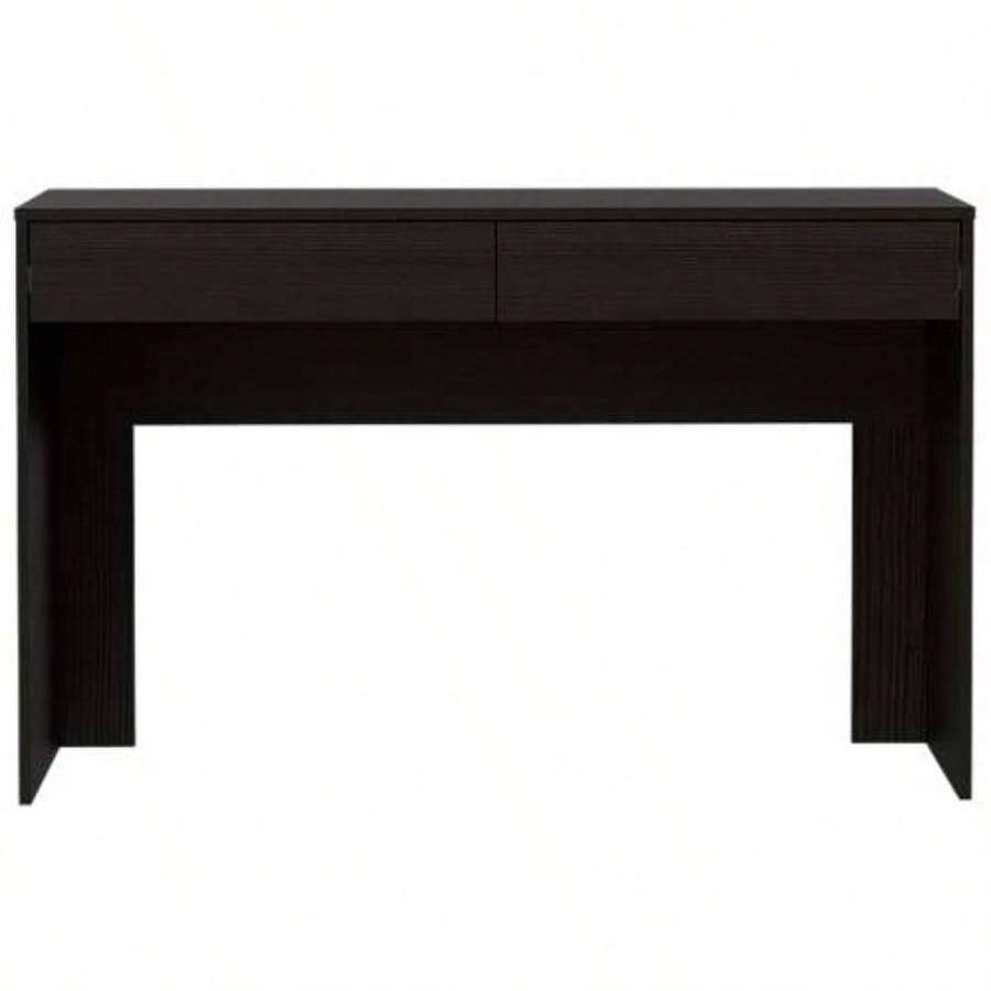 Computer Desk with Two Drawers Writing, Black