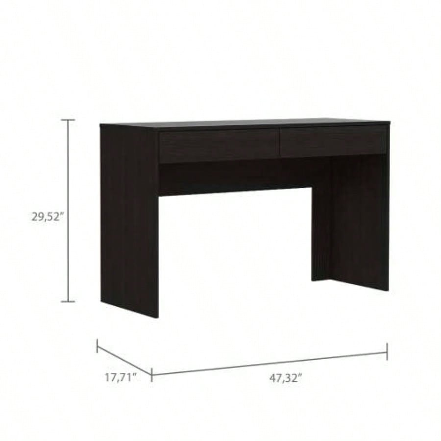 Computer Desk with Two Drawers Writing, Black