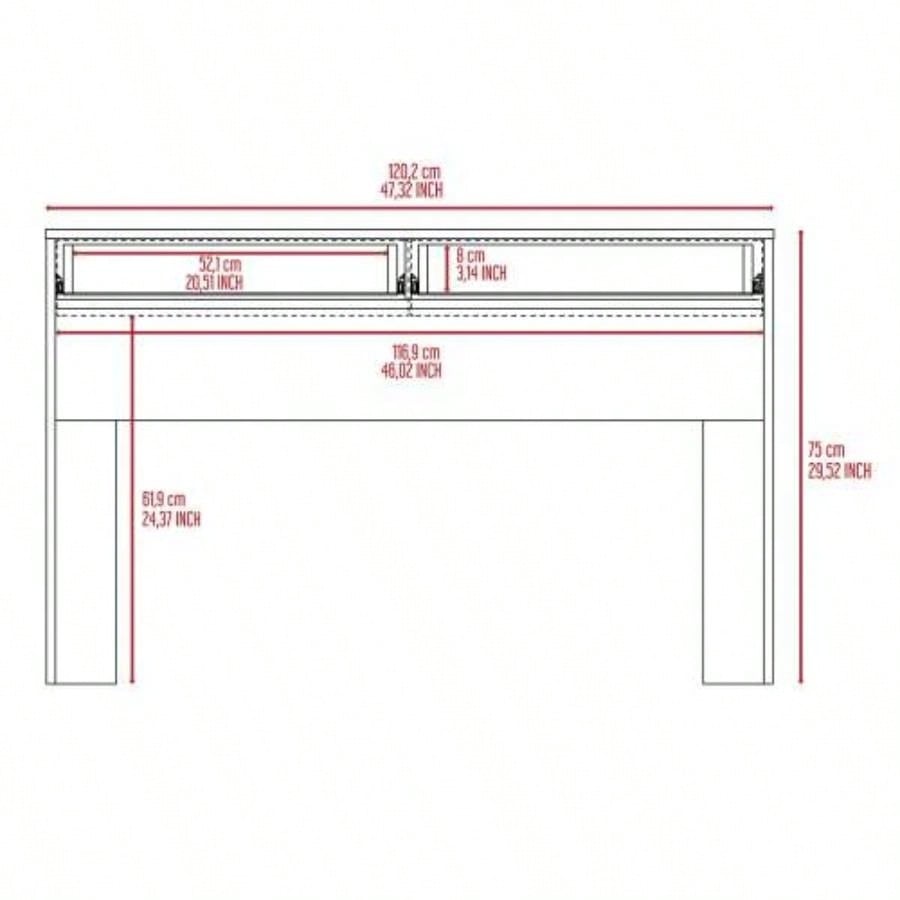 Computer Desk with Two Drawers Writing, Black