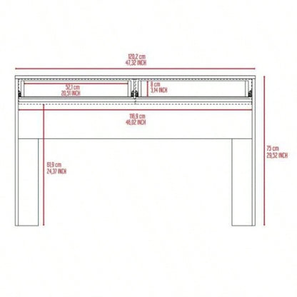 Computer Desk with Two Drawers Writing, Black