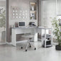 Techni Mobili Modern L - Shaped Desk with Side Shelves,