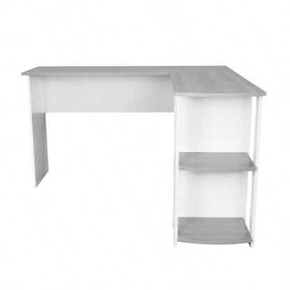 Techni Mobili Modern L - Shaped Desk with Side Shelves,