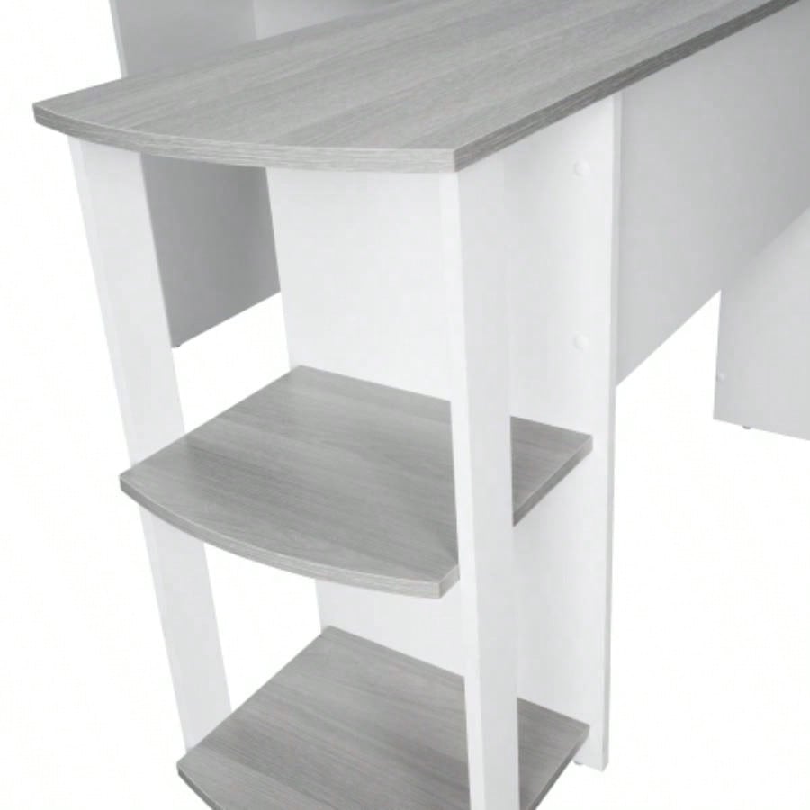 Techni Mobili Modern L - Shaped Desk with Side Shelves,