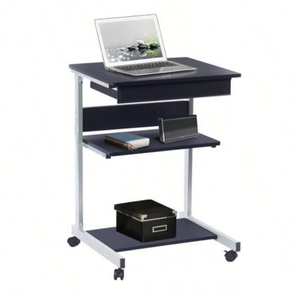 Techni Mobili Rolling Laptop Cart with Storage, Graphite