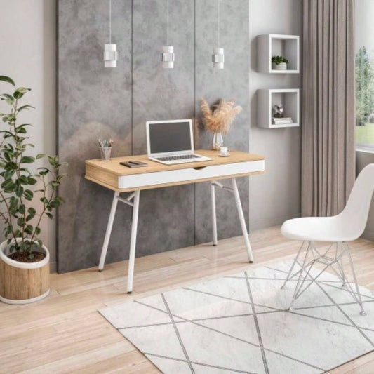Techni Mobili Modern Multi Storage Computer Desk with Storage, Pine