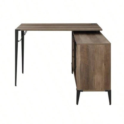 Zakwani 48 Gray Oak Black Writing Desk