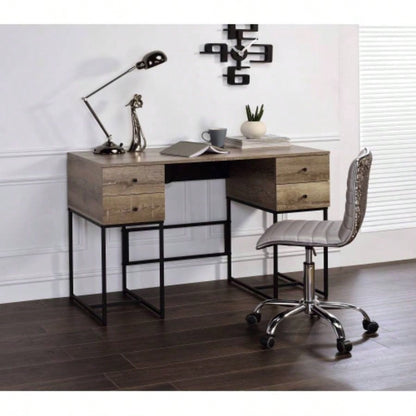 Desirre Rustic Oak Black Wirting Desk/ USB Port