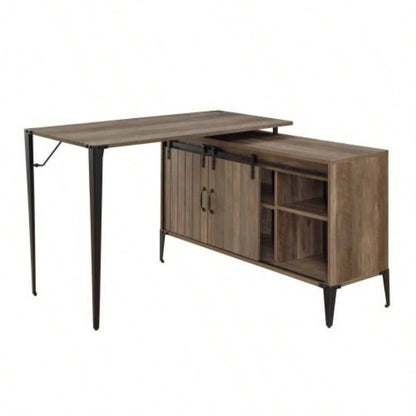 Zakwani 48 Gray Oak Black Writing Desk