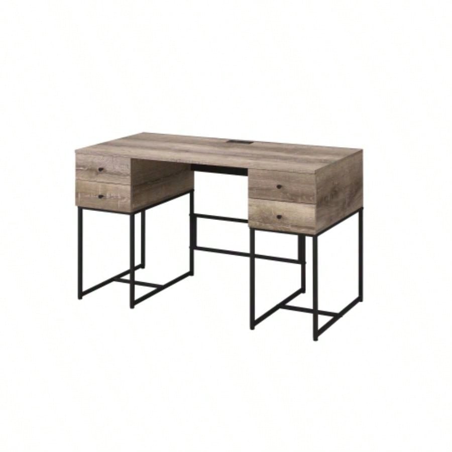 Desirre Rustic Oak Black Wirting Desk/ USB Port