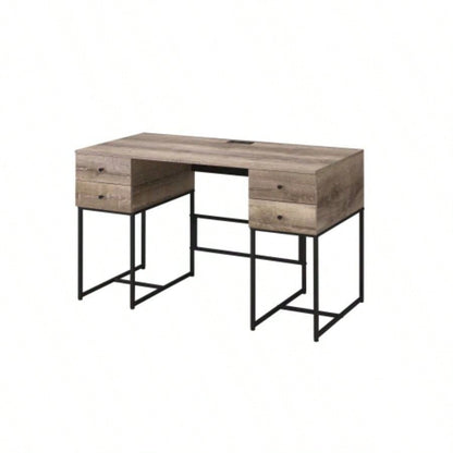 Desirre Rustic Oak Black Wirting Desk/ USB Port