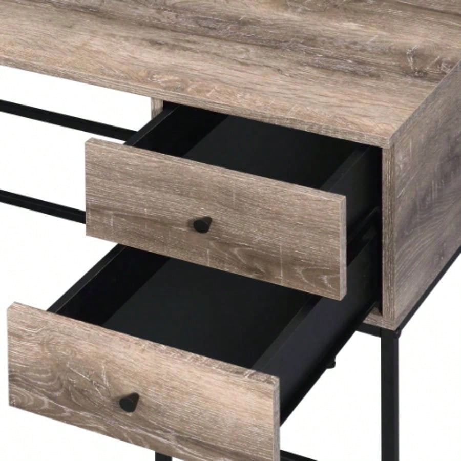 Desirre Rustic Oak Black Wirting Desk/ USB Port