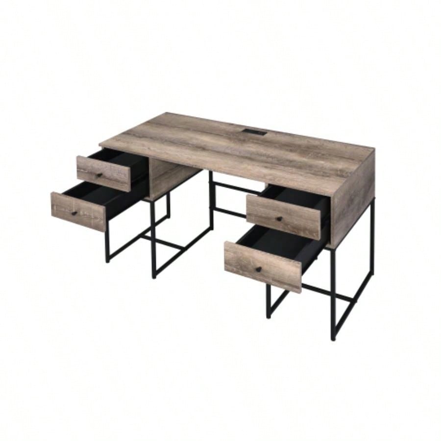 Desirre Rustic Oak Black Wirting Desk/ USB Port