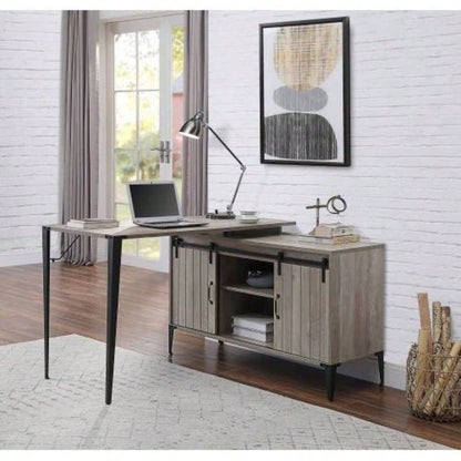 Desirre Rustic Oak Black Wirting Desk/ USB Port