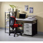 Weathered Oak Black Writing Desk