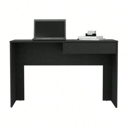 Writing Computer Desk with One Drawer, Black