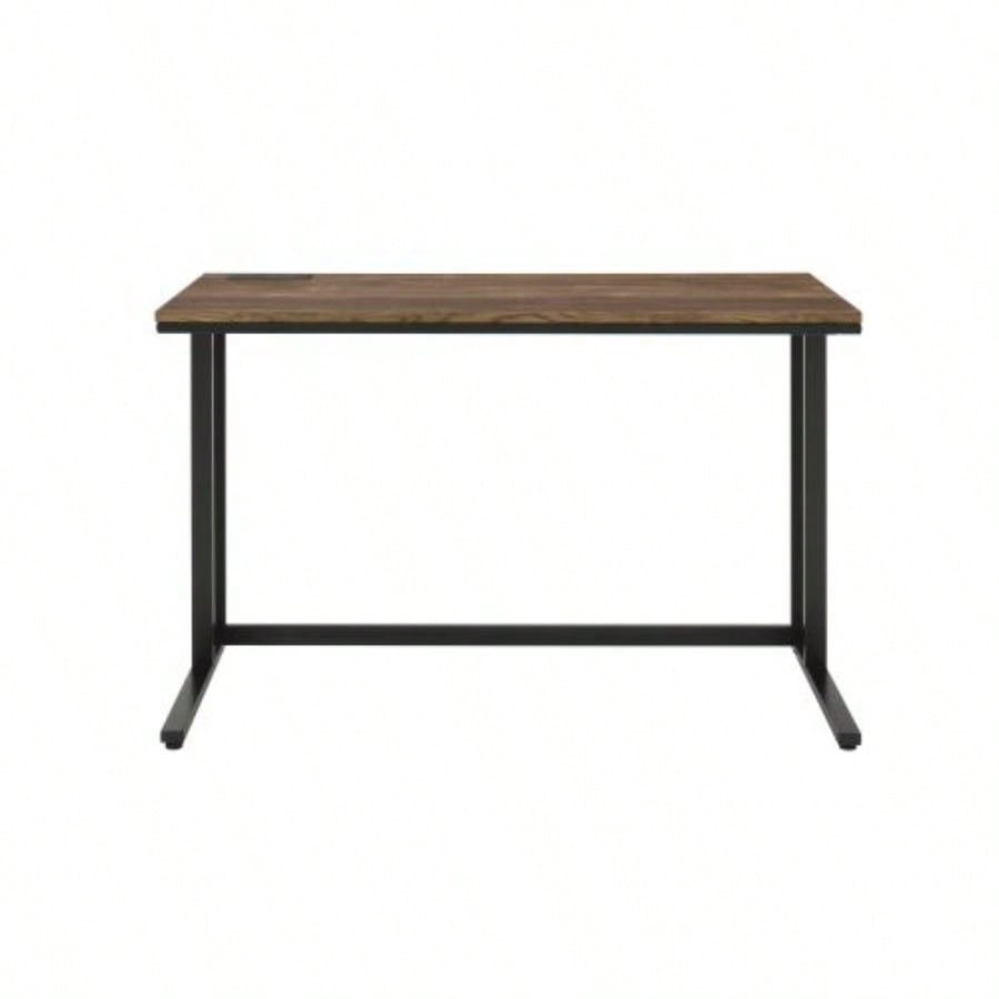 Tyrese Walnut Black Writing Desk/USB