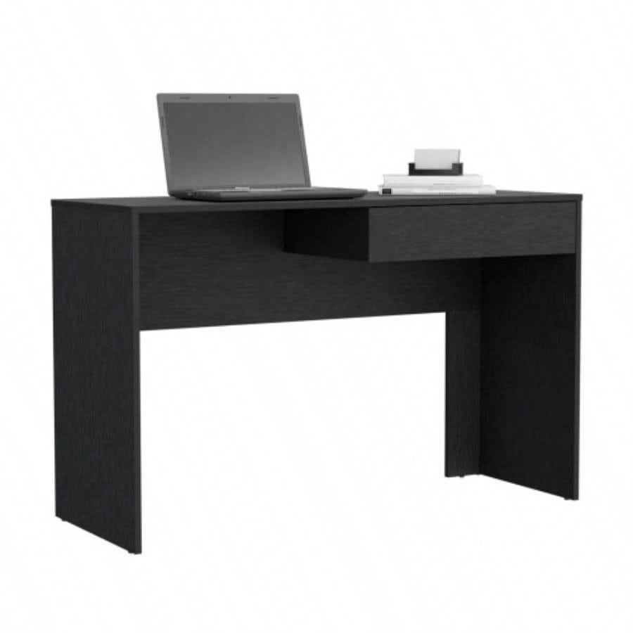 Writing Computer Desk with One Drawer, Black