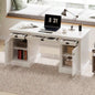 67Modern Executive Desk, Computer Desk with 2 Storage Cabinet and 3 Drawers, Rectangle Home Office Desk with back, Reading Desk, Writing Table, Workstation Home Office, Living Room, study, White