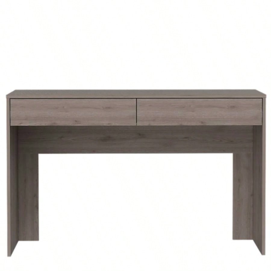 Computer Desk with Two Drawers Writing, Light Gray