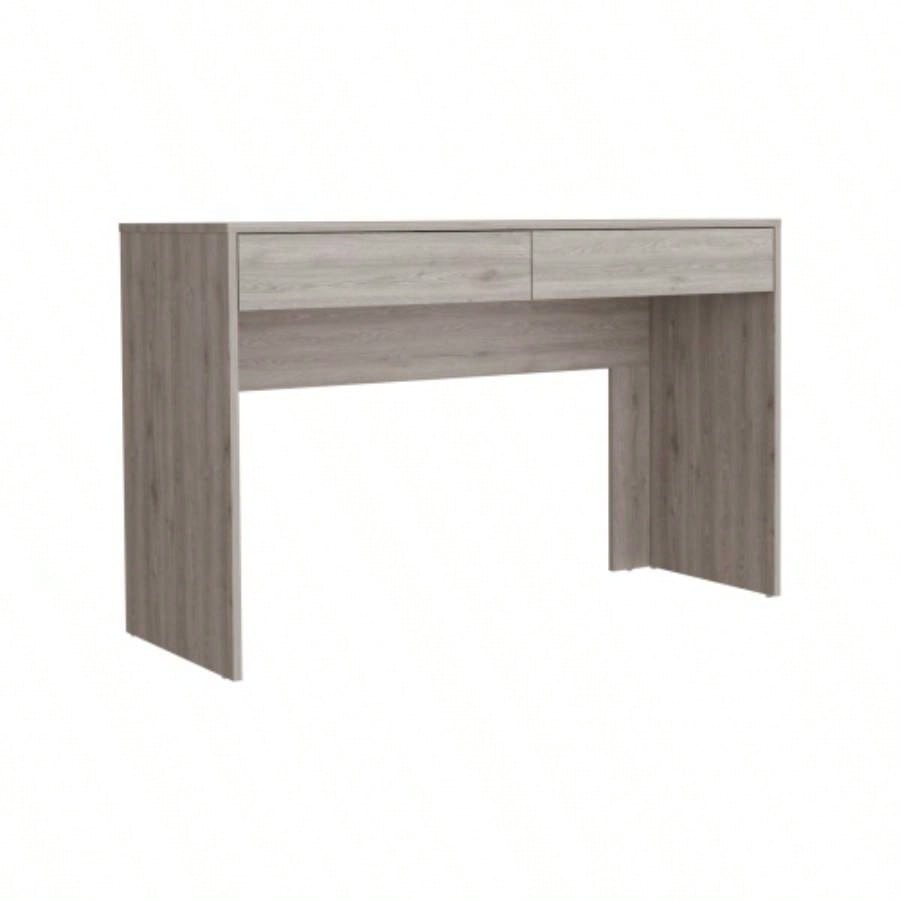 Computer Desk with Two Drawers Writing, Light Gray