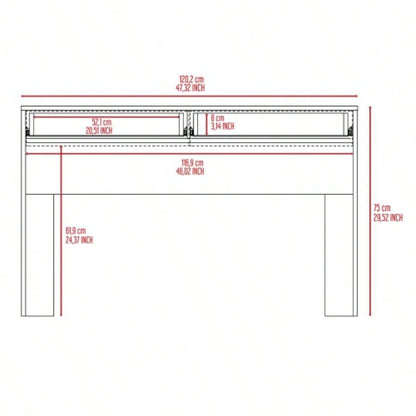 Computer Desk with Two Drawers Writing, Light Gray