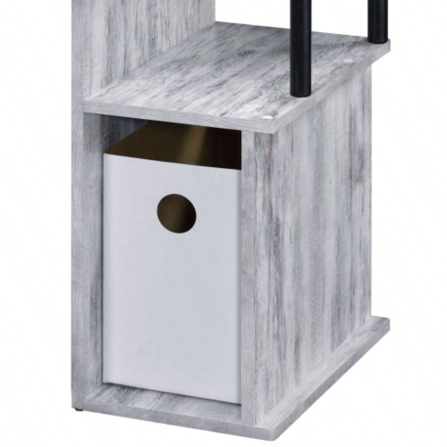 Lyphre Antique White Black Computer Desk