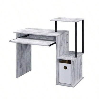 Lyphre Antique White Black Computer Desk
