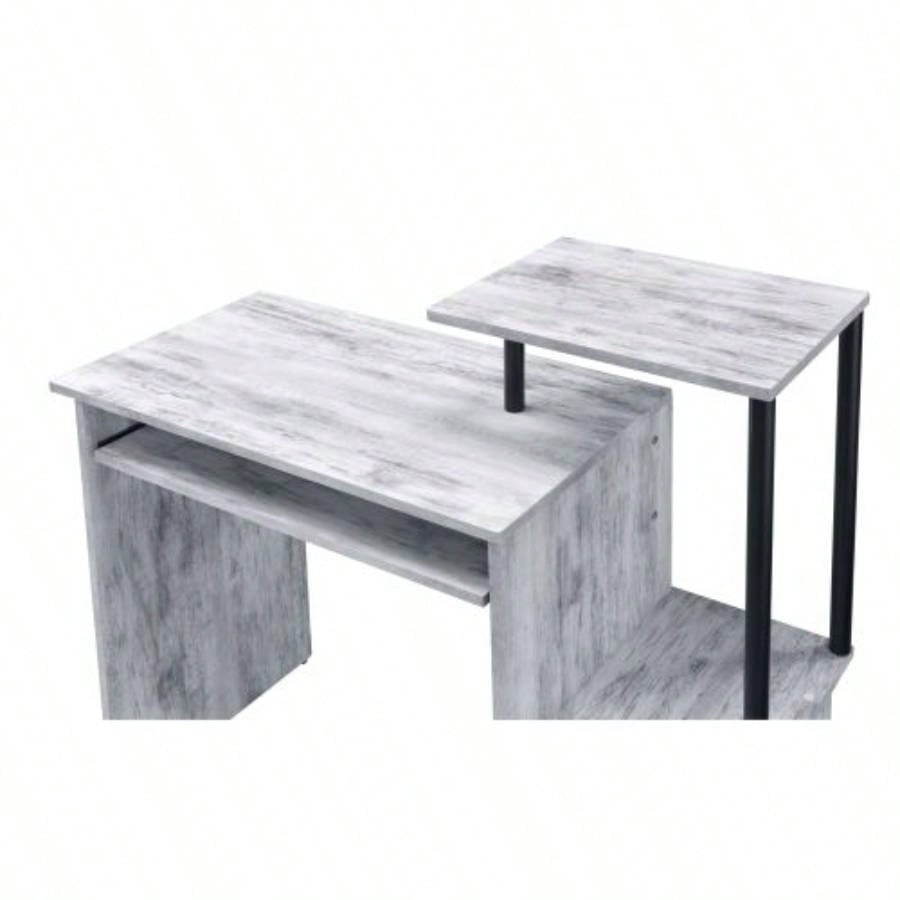 Lyphre Antique White Black Computer Desk