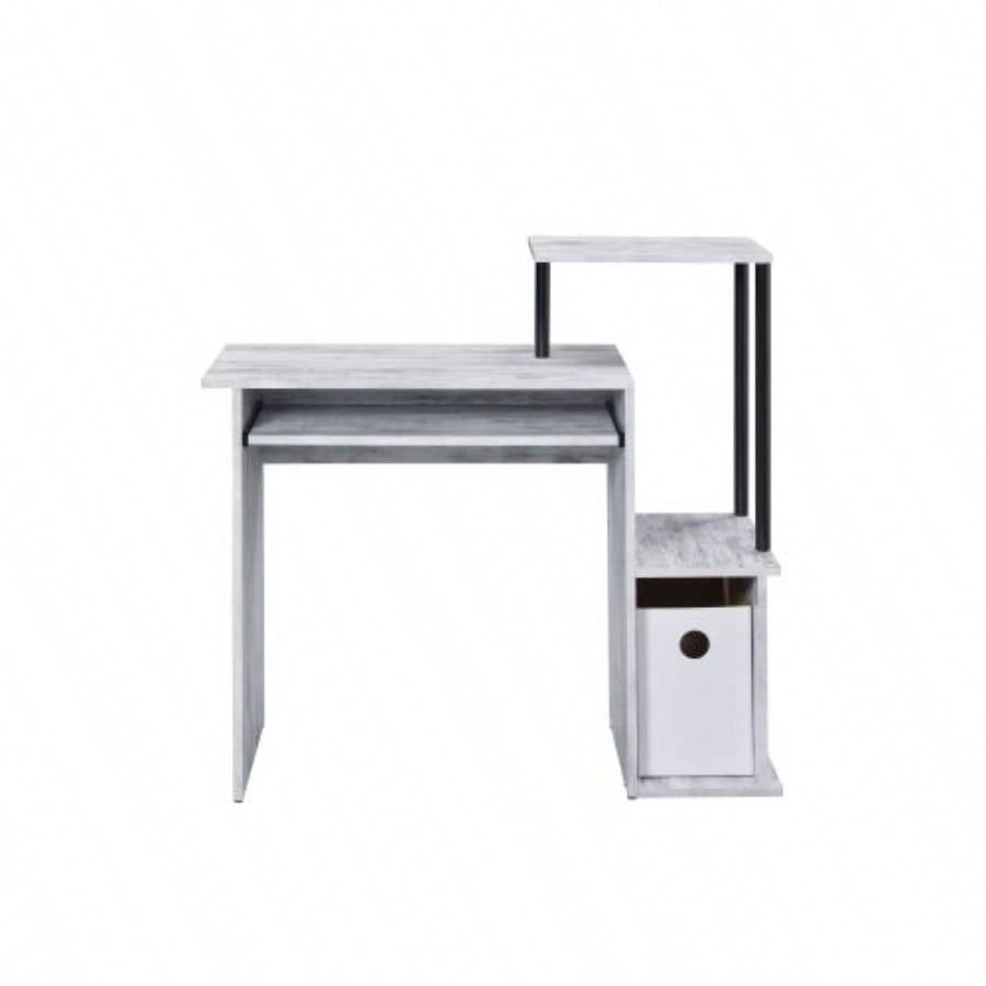 Lyphre Antique White Black Computer Desk