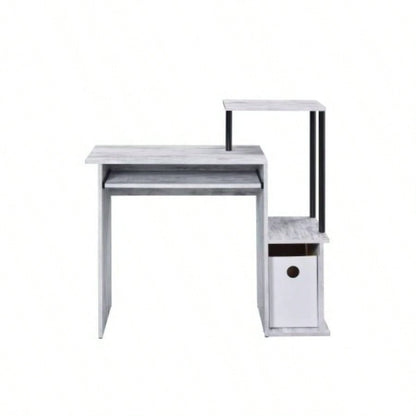 Lyphre Antique White Black Computer Desk