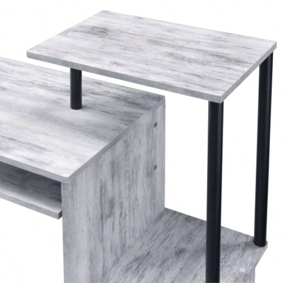 Lyphre Antique White Black Computer Desk