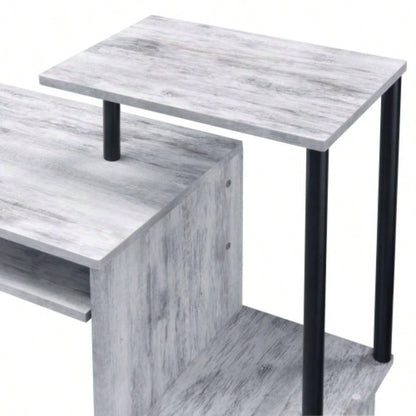 Lyphre Antique White Black Computer Desk
