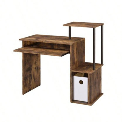 Lyphre Antique White Black Computer Desk