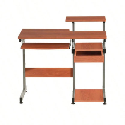 Techni Mobili Complete Computer Workstation Desk, Woodgrain