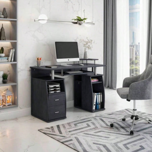 Techni Mobili Complete Computer Workstation Desk With Storage, Espresso