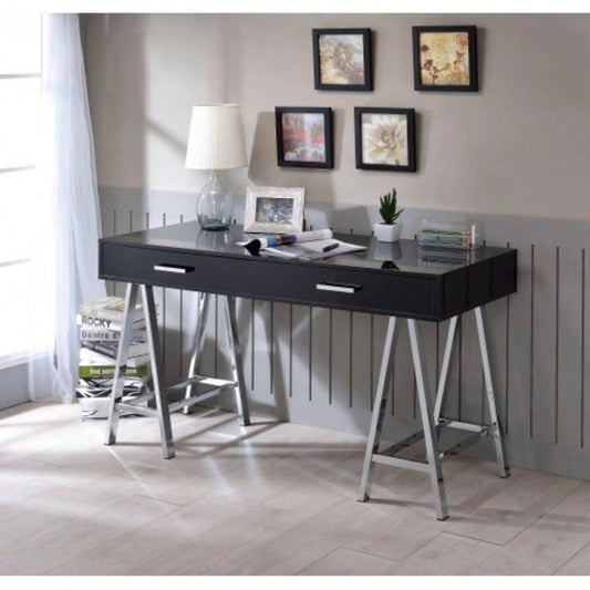 Coleen Black High Gloss Writing Desk/USB
