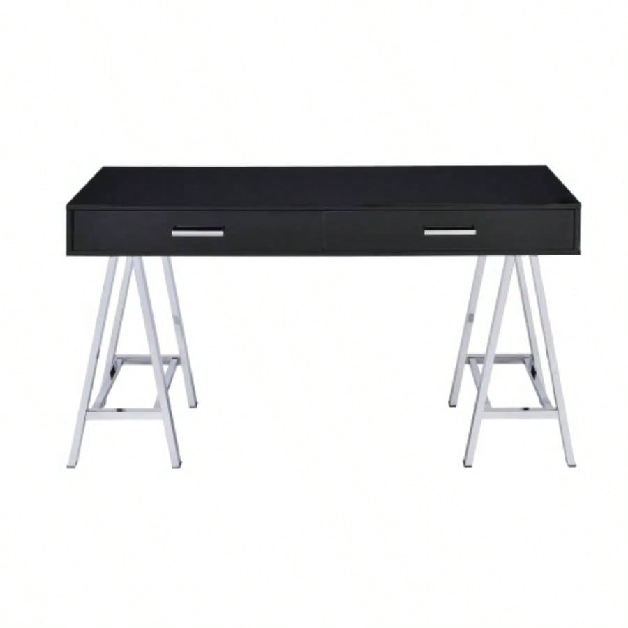 Coleen Black High Gloss Writing Desk/USB