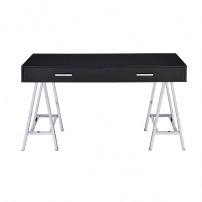 Coleen Black High Gloss Writing Desk/USB