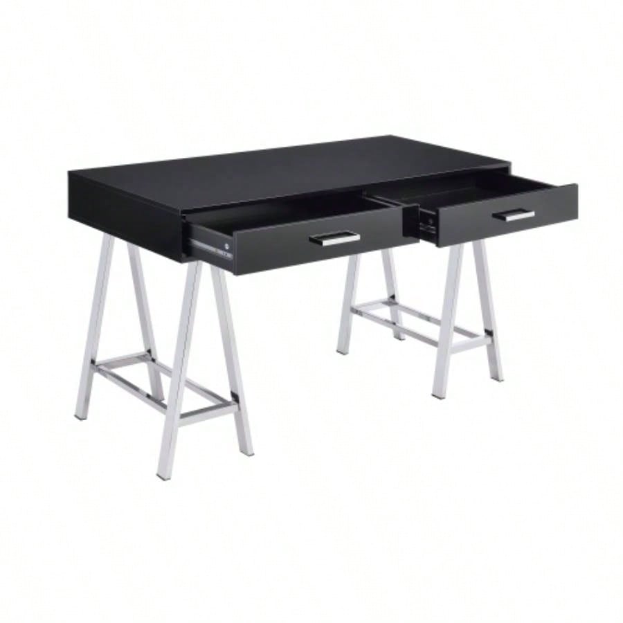 Coleen Black High Gloss Writing Desk/USB