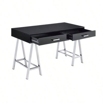 Coleen Black High Gloss Writing Desk/USB
