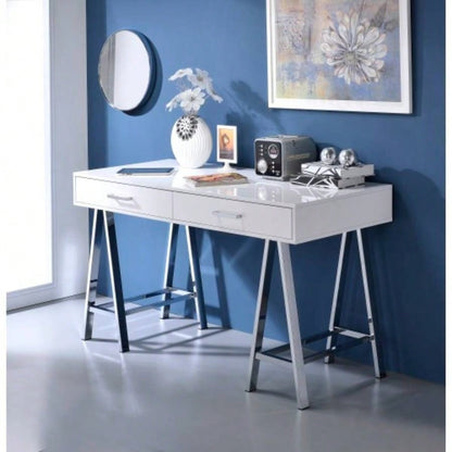 Coleen Black High Gloss Writing Desk/USB