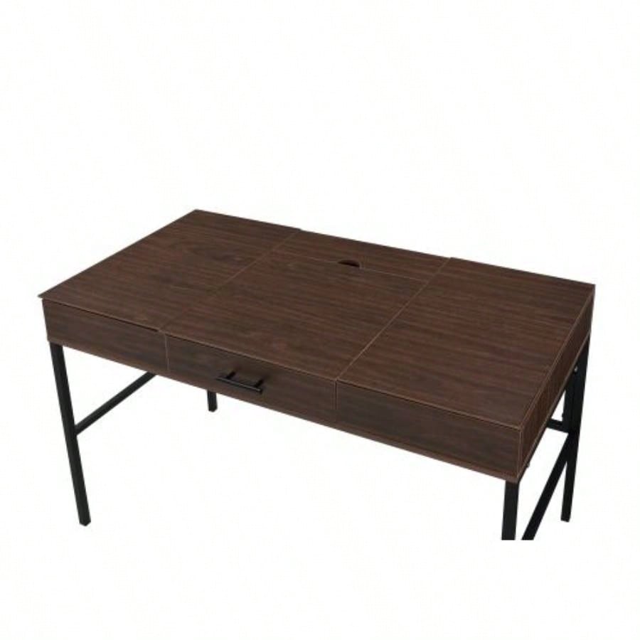 Verster Oak Black Writing Desk/USB