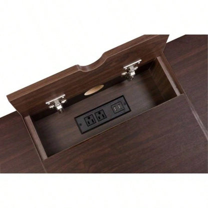 Verster Oak Black Writing Desk/USB