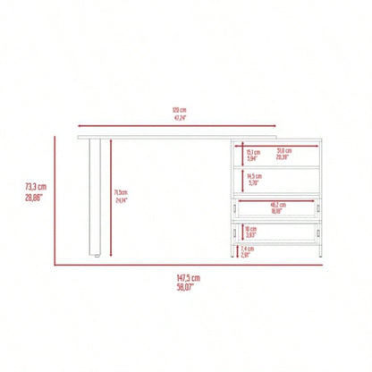 Pragma 120 Writing Desk, Two Drawers, Two Shelves