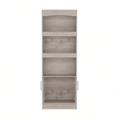 2 Piece Office Set, Dozza Bookcase+ Desk, Light Gray