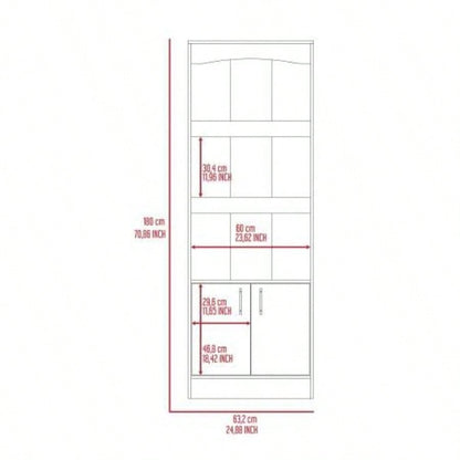 2 Piece Office Set, Dozza Bookcase+ Desk, Light Gray