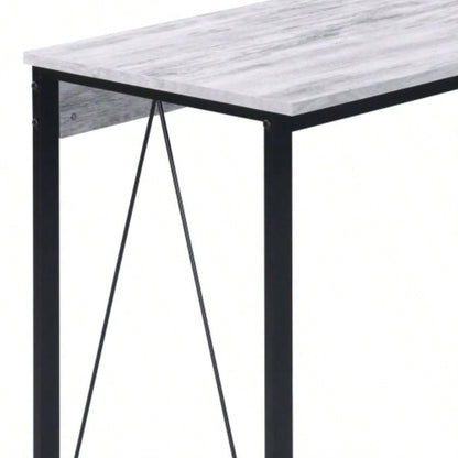 Zaidin Antique White Black Writing Desk