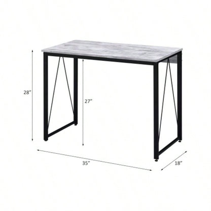 Zaidin Antique White Black Writing Desk